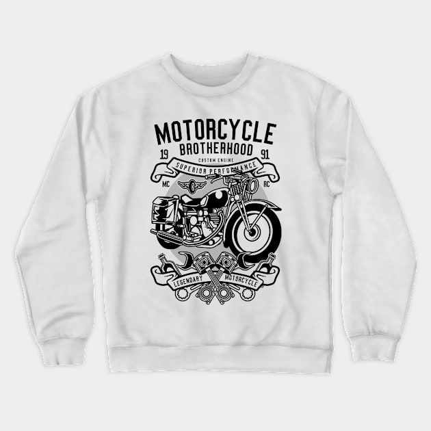 Classic Motorcycle Brotherhood Crewneck Sweatshirt by Z1